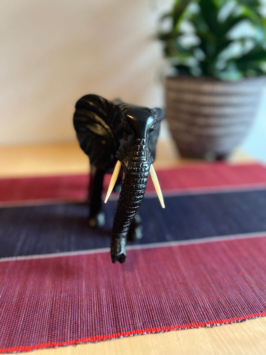 Hand Carved Elephant with Tusks